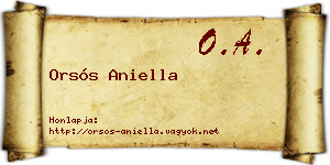 Orsós Aniella névjegykártya